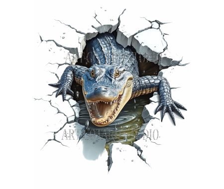 Koszulka Krokodyl 100% bawełna luźna koszulka, t-shirt biały